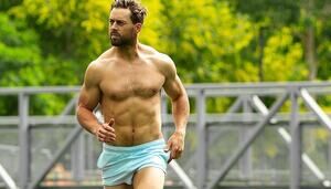 NEW aussieBum Mens Joey High-Performance Cotton Sports Short Color Blue Medium